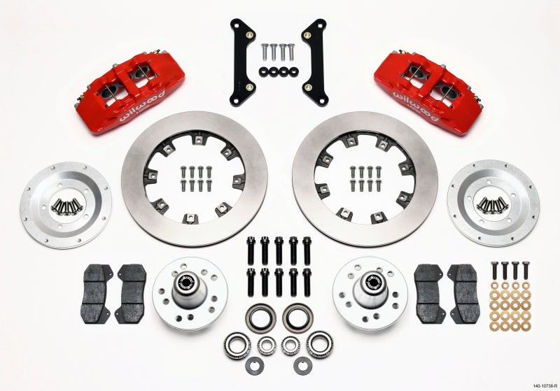 Wilwood Dynapro 6 Front Hub Kit 12.19in Red 70-78 Camaro