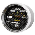 Autometer Marine Carbon Fiber Electric Oil Temperature Gauge 2-5/8in 140-300 Deg F