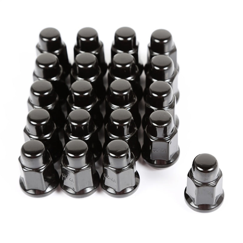 Rugged Ridge Wheel Lug Nut Set of 20 Black 1/2-20