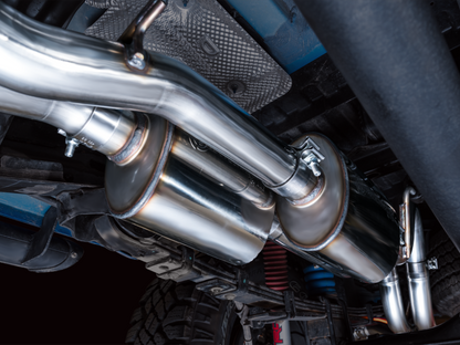AWE Tuning 16-22 Toyota Tacoma 0FG Cat-Back Exhaust w/ BashGuard - Dual Chrome Silver Tips