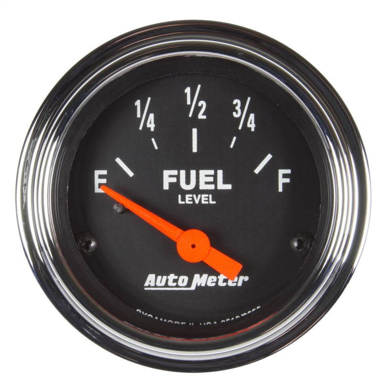 Autometer Traditional Chrome Gauge Fuel Level 2 1/16in 73e To 10f(Aftermarket Linear) Elec