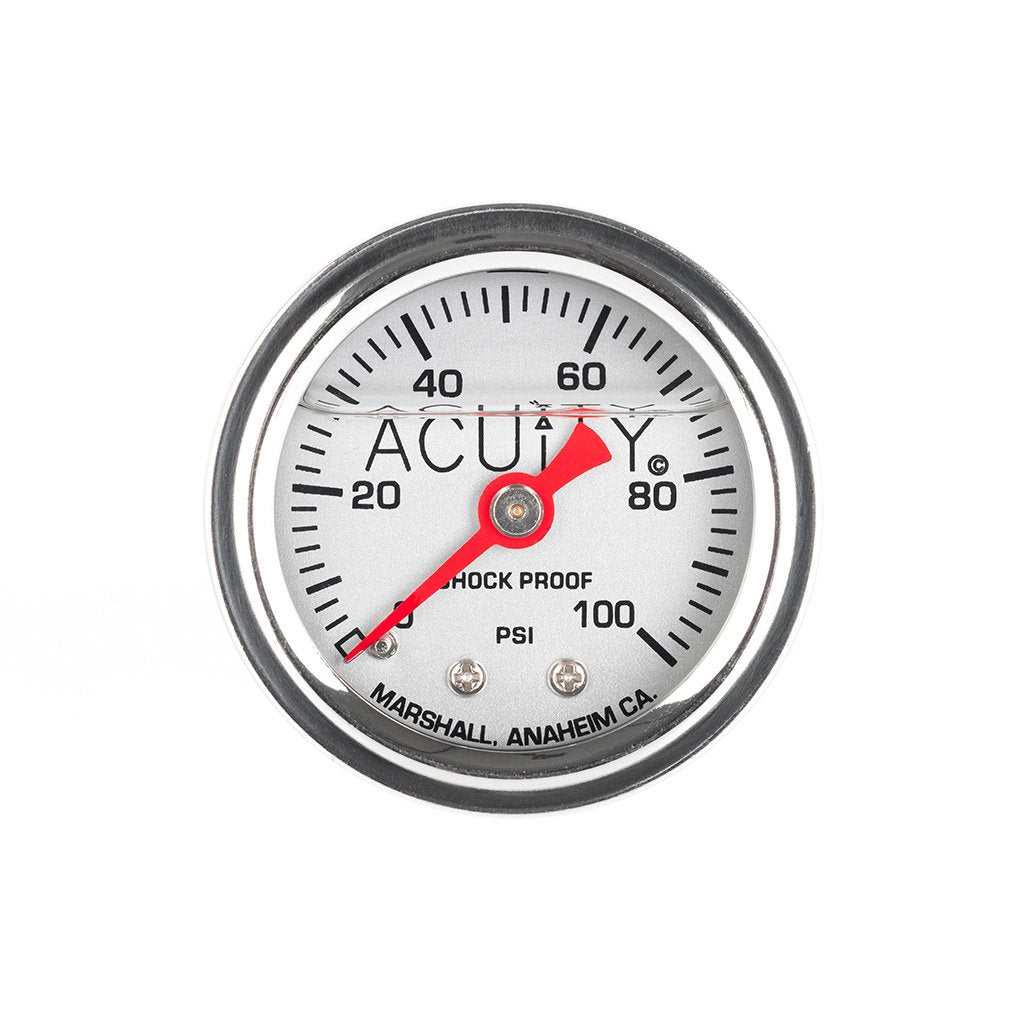 ACUiTY Instruments - ACUiTY 100 PSI Fuel Pressure Gauge in Polished Stainless Finish - 1941-SLV