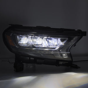 AlphaRex 19-21 Ford Ranger NOVA LED Proj Headlights Plank Style Black w/Activ Light/Seq Signal/DRL