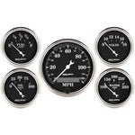 AutoMeter Gauge Kit 5 Pc. 3-1/8in. & 2-1/16in. Elec. Speedometer Old Tyme Black