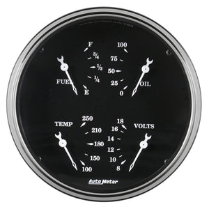 Auto Meter Gauge Quad 5in 240E-33F Elec Old Tyme Black