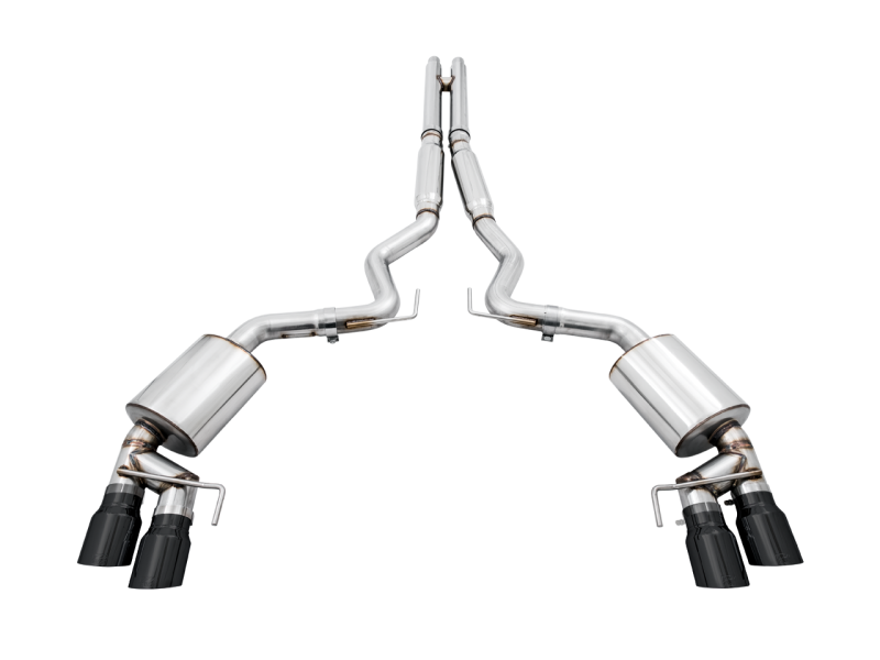 AWE Tuning 2018+ Ford Mustang GT (S550) Cat-Back Exhaust - Touring Edition (Quad Diamond Black Tips)