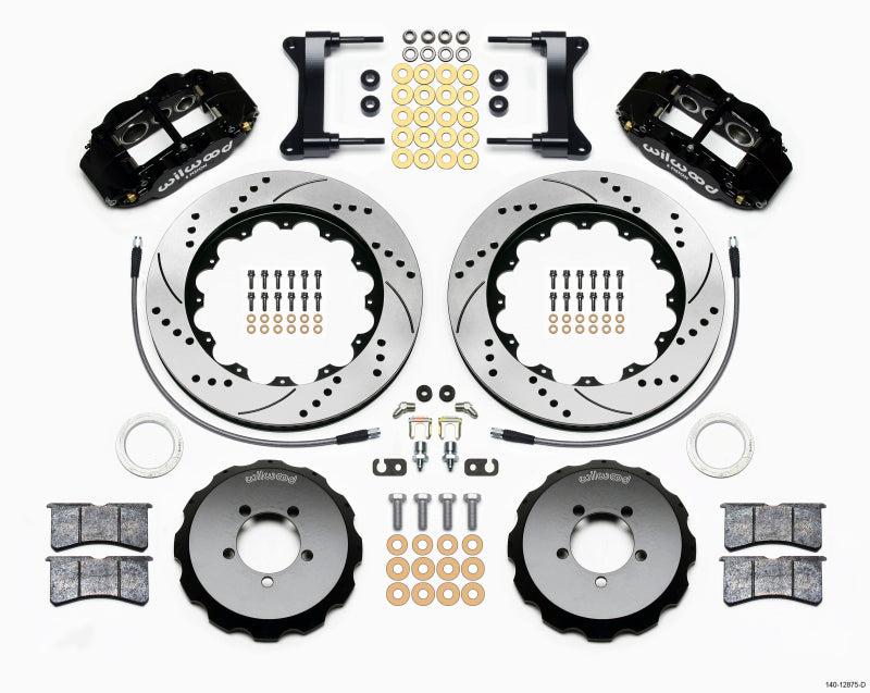 Wilwood Narrow Superlite 6R Front Hat Kit 14.00in Drilled 1999-2012 Subaru WRX w/Lines