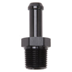 Edelbrock Hose End Straight 3/8In NPT to 3/8In Barb Black Anodize