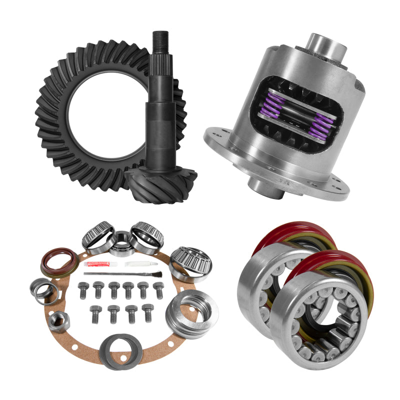 Yukon 8.6in GM 3.73 Rear Ring & Pinion Install Kit 30 Spline Positraction Axle Bearings and Seals