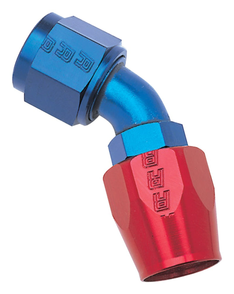 Russell Performance -4 AN Red/Blue 45 Degree Full Flow Hose End