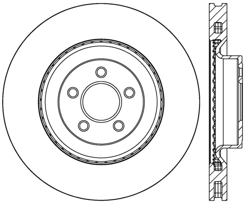 StopTech 2015 Ford Mustang GT w/ Brembo Brakes Left Front Slotted Brake Rotor