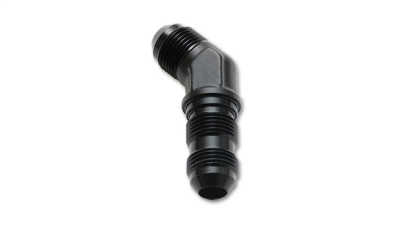 Vibrant -3AN Bulkhead Adapter 45 Degree Elbow Fitting - Anodized Black Only