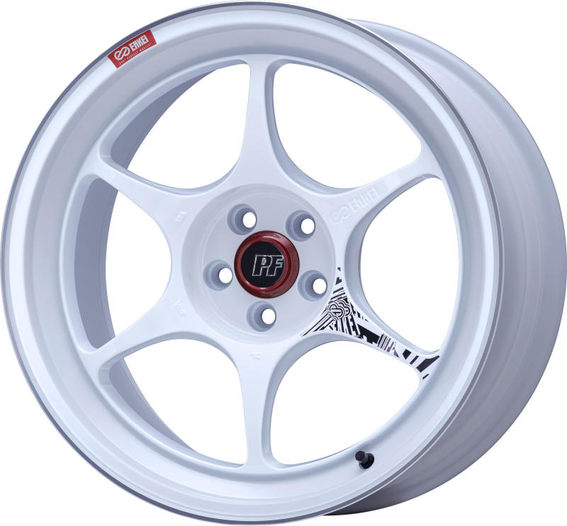 Enkei PF06 18x8in 5x112 BP 50mm Offset 75mm Bore White Machined Wheel