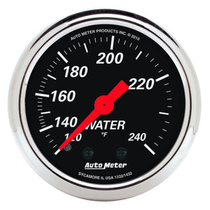 Autometer Designer Black 2 1/16in 120-240 Deg F Mechanical Water Temp Gauge