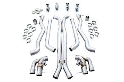 AWE Tuning 18-19 BMW M5 (F90) 4.4T AWD SwitchPath Cat-Back Exhaust - Chrome Silver Tips
