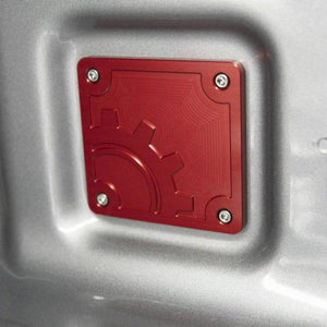 BuiltRight Industries 2020 Jeep Gladiator Bed Plug Plate Cover (Alum) - Red