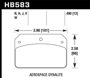 Hawk DR-97 Brake Pads for Aerospace Dynalite Caliper w/ 0.218in Center Hole