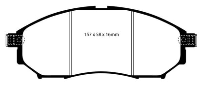 EBC 08-13 Infiniti EX35 3.5 Redstuff Front Brake Pads