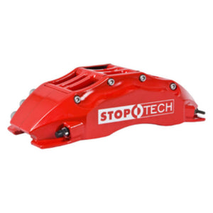 StopTech 03-06 Evo Front BBK w/ Red ST-60 Calipers Slotted 355x32mm Rotors Pads and SS Lines