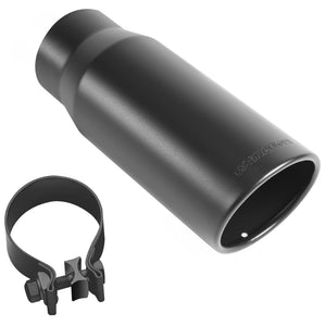 MagnaFlow Tip Stainless Black Coated Single Wall Round Single Outlet 5in Dia 3.5in Inlet 14.5in L