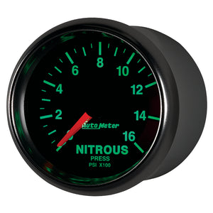 Autometer GS 2 1/16in. 1600PSI Nitrous Fuel Pressure Gauge
