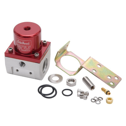 Edelbrock Fuel Pressure Regulator EFI 180 GPH 35-90 PSI -10In/Out -6 Return Red/Clear