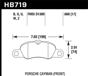 Hawk DTC-80 14-16 Porsche Cayman Front Race Brake Pads