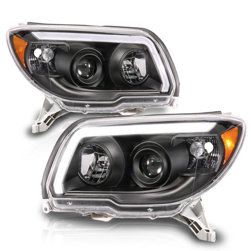 ANZO 06-09 Toyota 4 Runner Projector Headlights Plank Style - Black