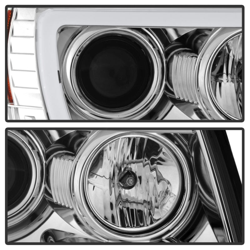 Spyder Toyota Tacoma 05-11 Projector Headlights - Light Bar DRL - Chrome PRO-YD-TT05V2-LB-C