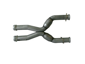 BBK 79-04 Mustang Coyote Swap Short Mid X Pipe w Catalytic Converters 3.0 For BBK Long Tube Headers