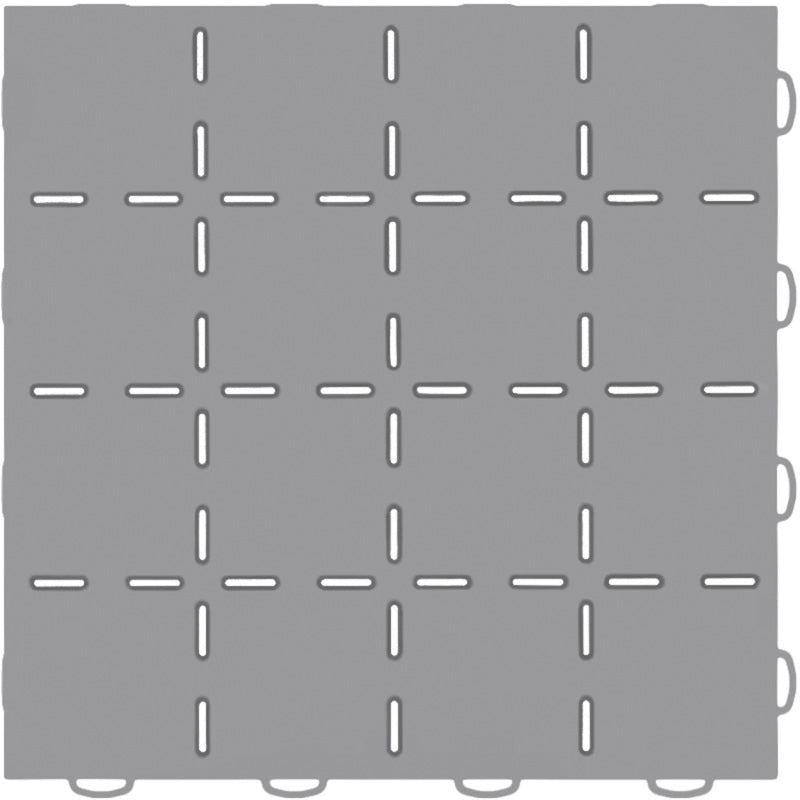 WeatherTech TechFloor 12in x 12in Solid Floor Tile w/ Raised Squares - Grey