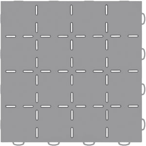 WeatherTech TechFloor 12in x 12in Solid Floor Tile w/ Raised Squares - Grey