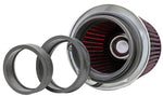 K&N Universal Air Filter Chrome Round Tapered Red - 4in Flange ID x 1.125in Flange Length x 5.5in H