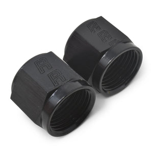 Russell Performance -4 AN Tube Nuts 1/4in dia. (Black) (6 pcs.)