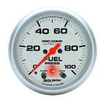 Autometer Ultra-Lite 2-5/8in Full Sweep Elec 0-100 PSI Fuel Pressure w/ Peak Memory & Warning Gauge