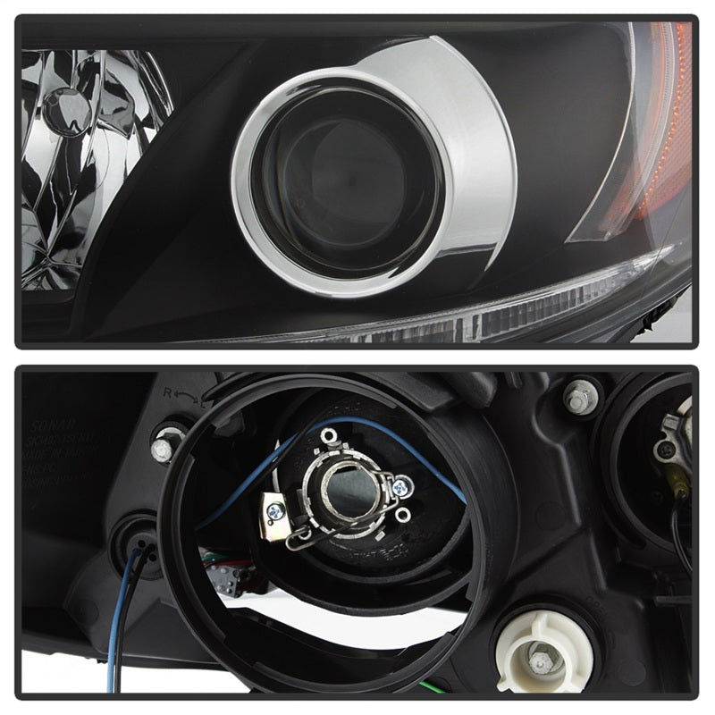 Spyder 2015-2017 Toyota Sienna Projector Headlights - DRL LED - Black PRO-YD-TSEN15-DRL-BK