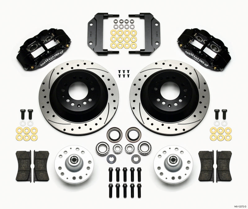 Wilwood Narrow Superlite 6R Front Hub & 1PC Rtr Kit 12.88in Drilled Magnum Force Drop Spindle