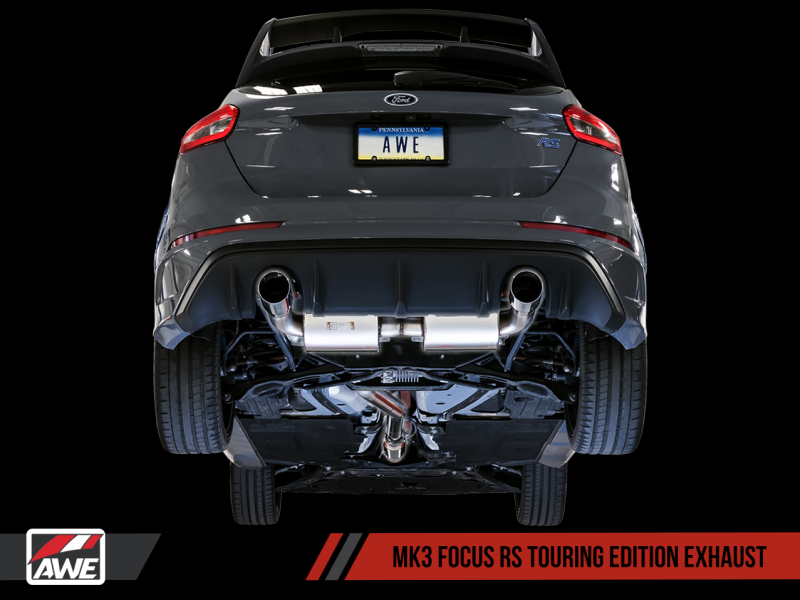 AWE Tuning Ford Focus RS Touring Edition Cat-Back Exhaust - Non-Resonated - Diamond Black Tips
