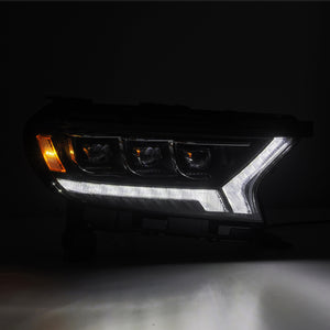 AlphaRex 19-21 Ford Ranger NOVA LED Proj Headlights Plank Style Black w/Activ Light/Seq Signal/DRL