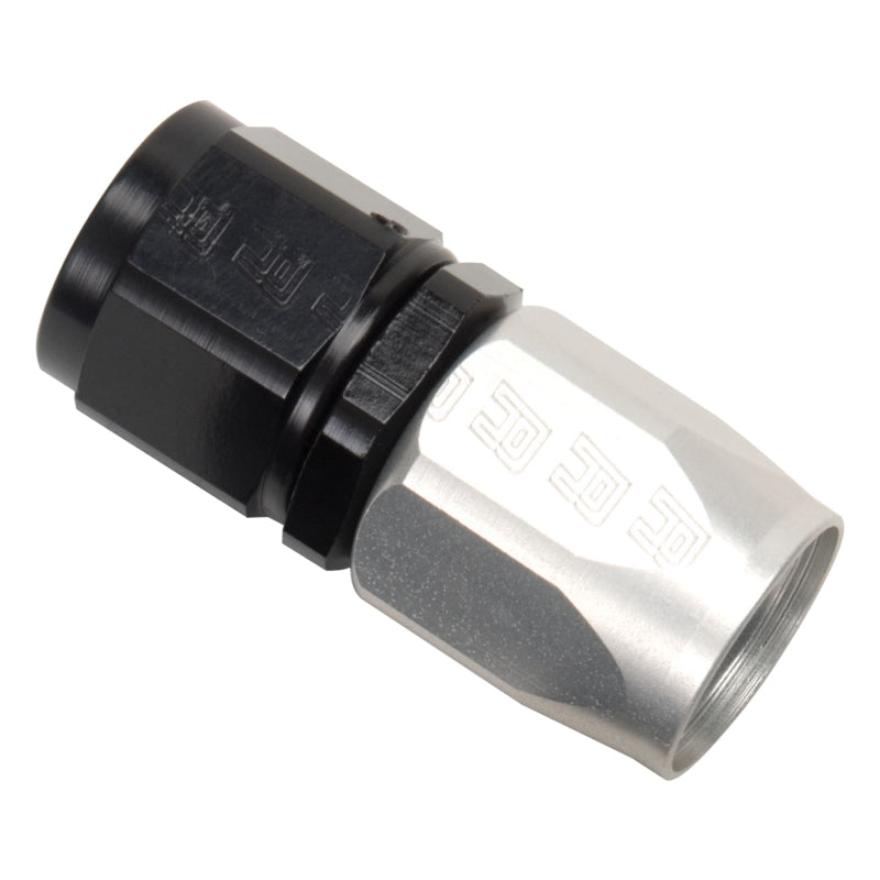 Russell Performance -4 AN Black/Silver Straight Full Flow Hose End