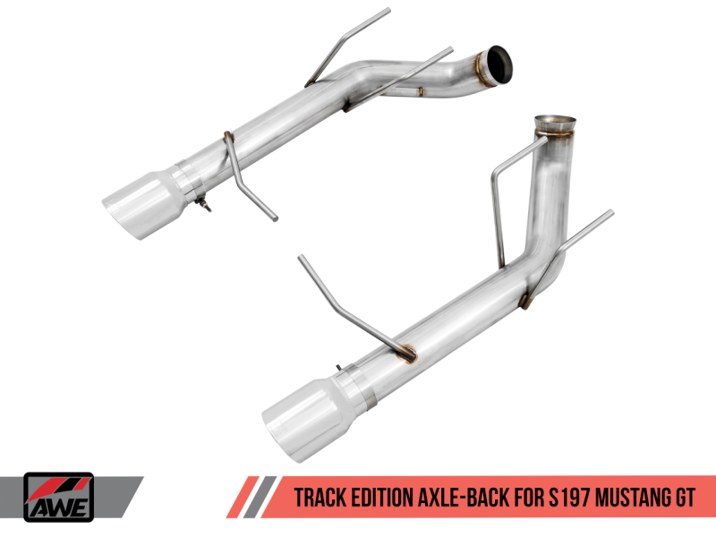 AWE Tuning S197 Mustang GT Axle-Back Exhaust - Track Edition (Chrome Silver Tips)