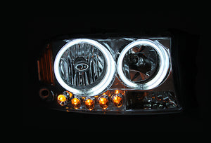 ANZO 1998-2005 Ford Crown Victoria Crystal Headlight Chrome With Bumper Light (OE)