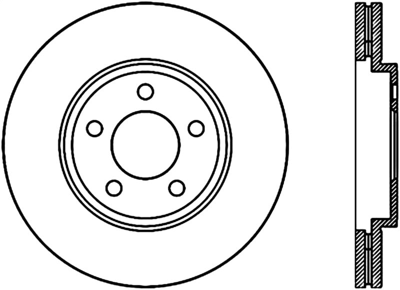 StopTech 03-11 Ford Crown Victoria Cryo Slotted Front Right Sport Brake Rotor