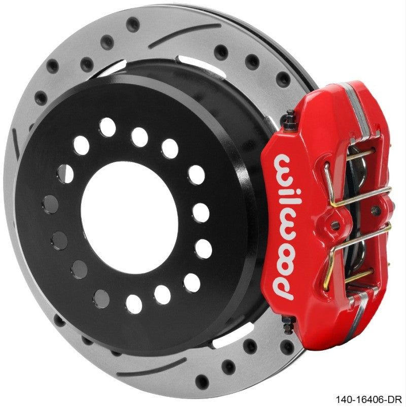 Wilwood Ford Explorer 8.8in Rear Axle Dynapro Disc Brake Kit 11in Drilled/Slotted Rotor -Red Caliper