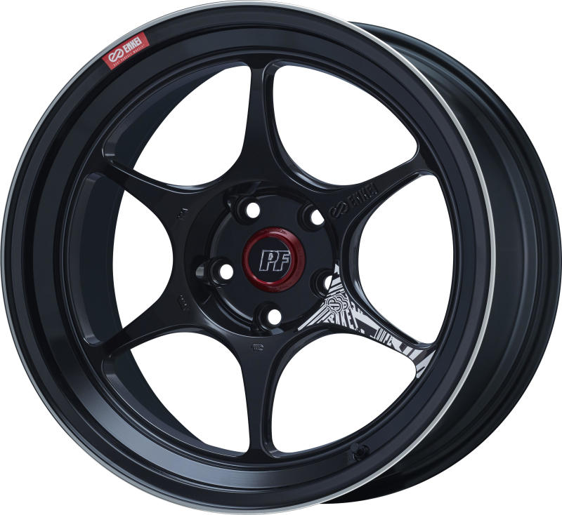 Enkei PF06 18x8.5in 5x100 BP 45mm Offset 75mm Bore Black Machined Wheel