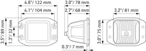 Hella Universal Black Magic 3.2in L.E.D. Cube Kit - Flood Beam (Flush Mount)