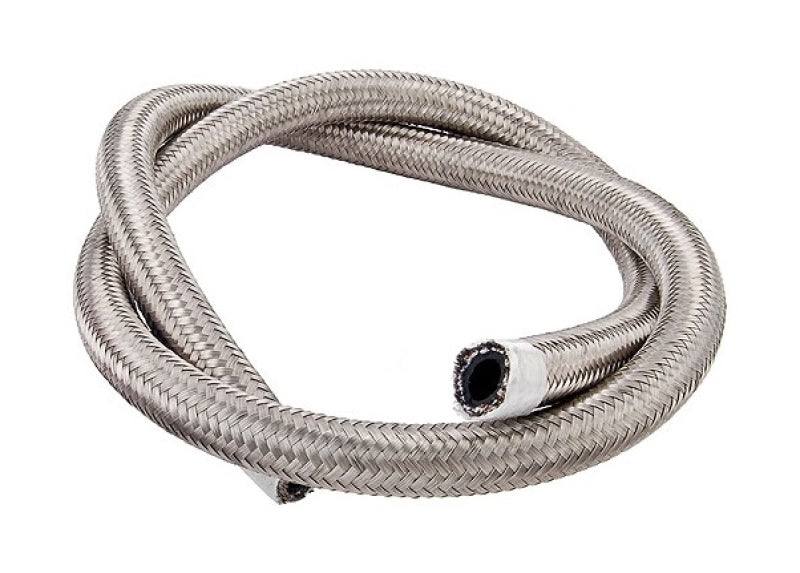 Torque Solution Stainless Steel Braided Rubber Hose -6AN 50ft (0.34in ID)