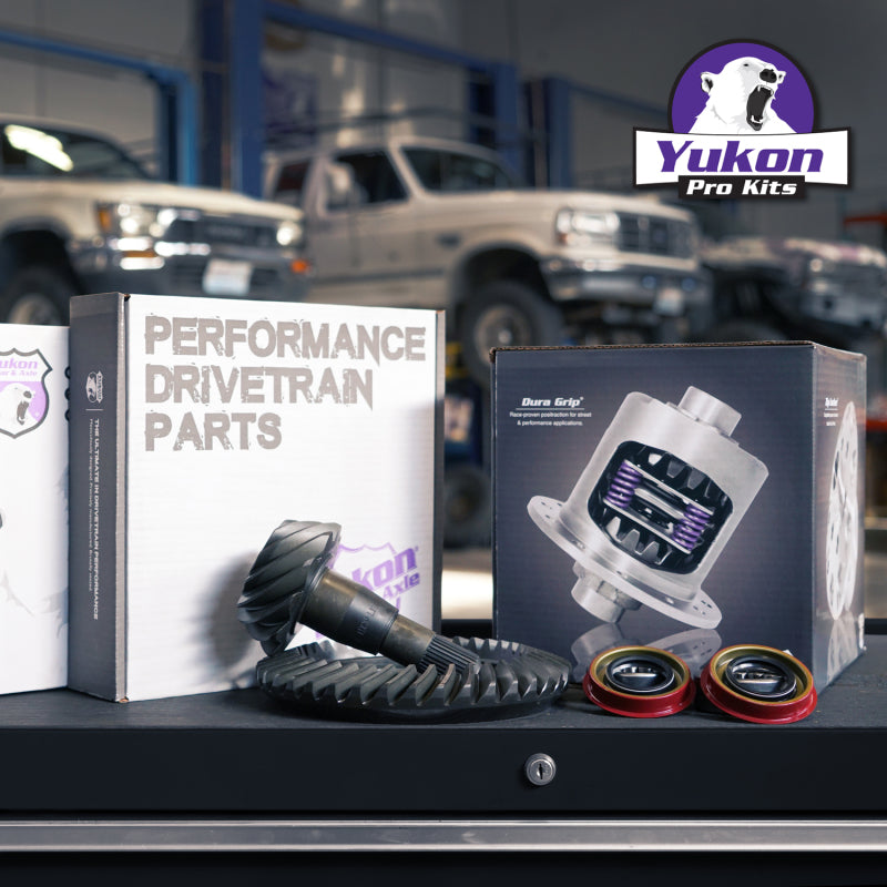 Yukon 8.6in GM 4.56 Rear Ring & Pinion Install Kit 30 Spline Positraction Axle Bearings and Seals