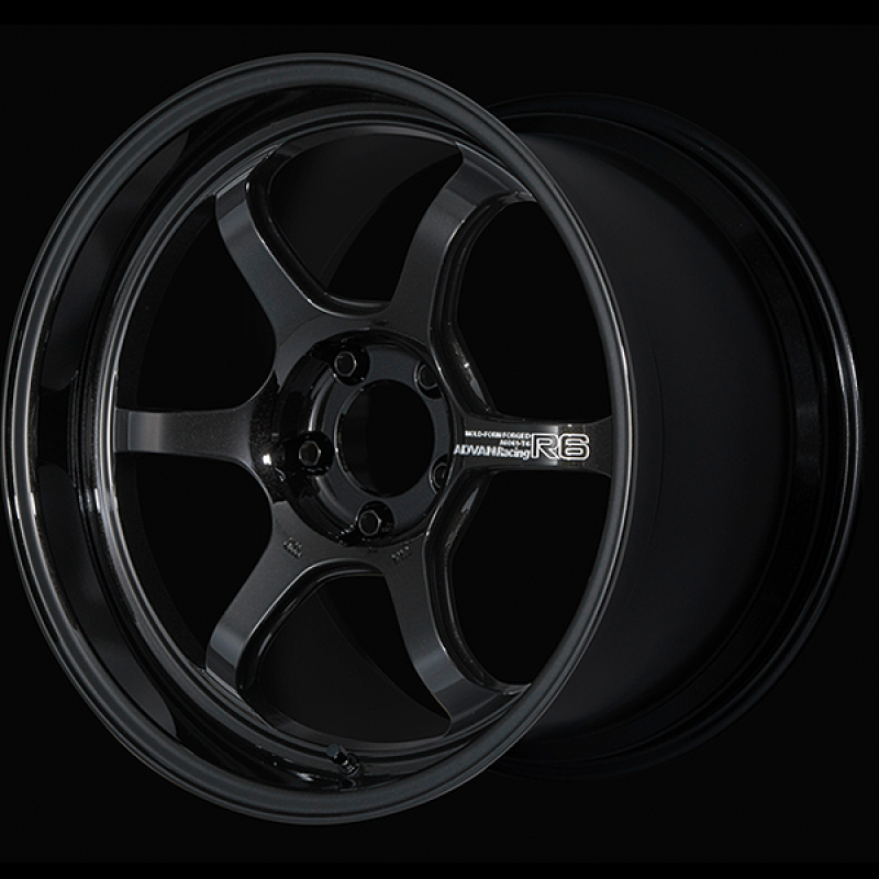 Advan R6 18x10.0 +24 5-114.3 Racing Titanium Black Wheel