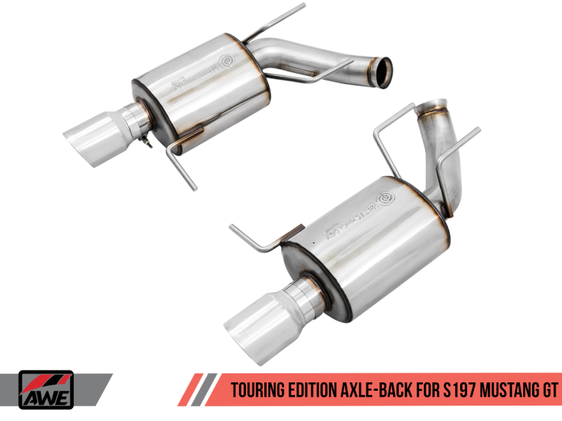 AWE Tuning S197 Mustang GT Axle-Back Exhaust - Touring Edition (Chrome Silver Tips)